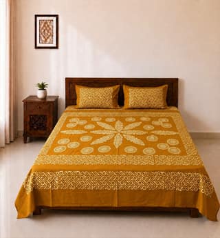 Handcrafted Batik Cotton Double Bed Bedsheet