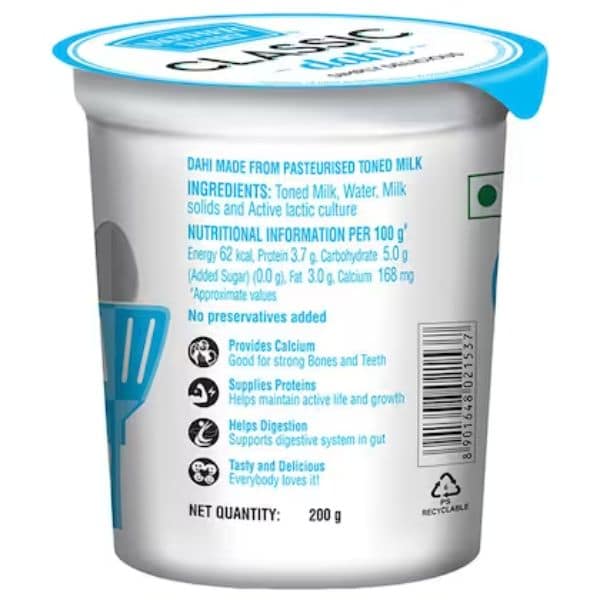 Mother Dairy Classic Curd - Cup 200 Gms view 4