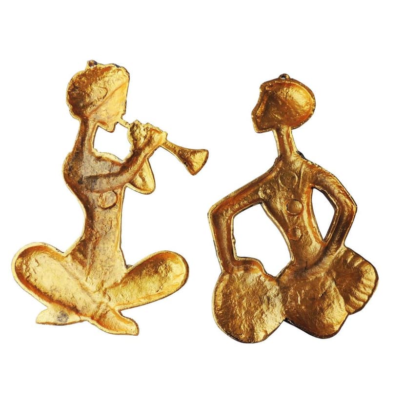 Aluminium Wall Hanging Showpiece Musical Lady Set (ASMAS352 G) view 2