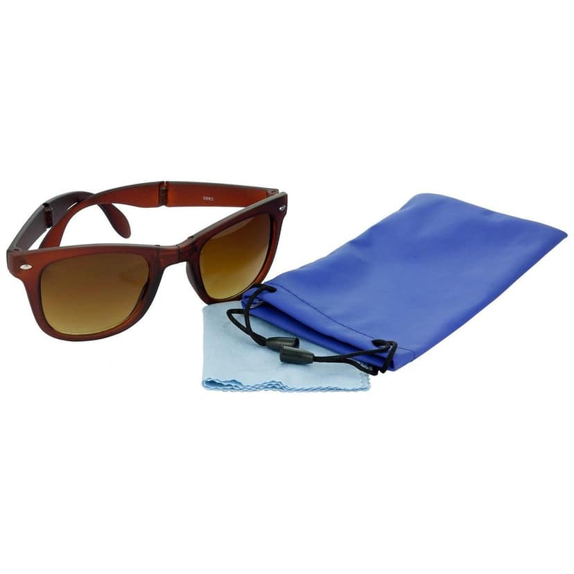 HRINKAR Pilot And Rectangular Stylish Sunglasses For Men And Women (Brown And Brown Lens | Gold And Brown Frame - HCMB007) With Free Paper 3D Glass view 8