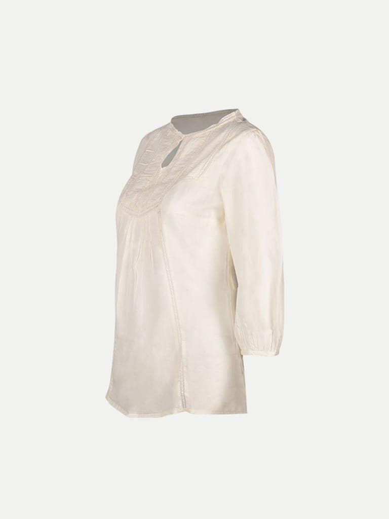 Women White Embroidery Blouse view 2