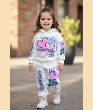 Mullick the designer Pack of 1 Baby Girls Cotton T-shirt & Pants ( White )