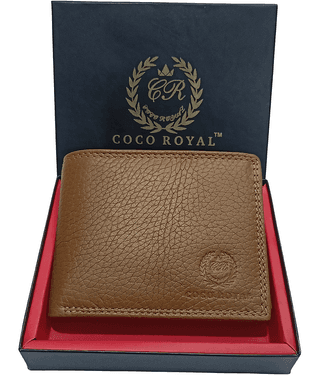 COCO ROYAL Tan 100% Leather Men's Two Fold Wallet ( Pack of 1 )