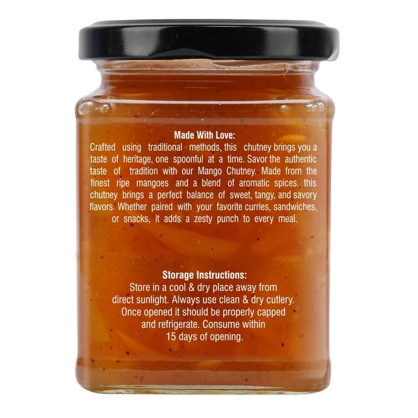 Organic Nation Mango Chutney 300g | Authentic Indian Sweet & Spicy Relish | Handcrafted with Fresh Mangoes & Natural Spices | No Preservatives | Perfect for Dips, Sandwiches & Curries view 8