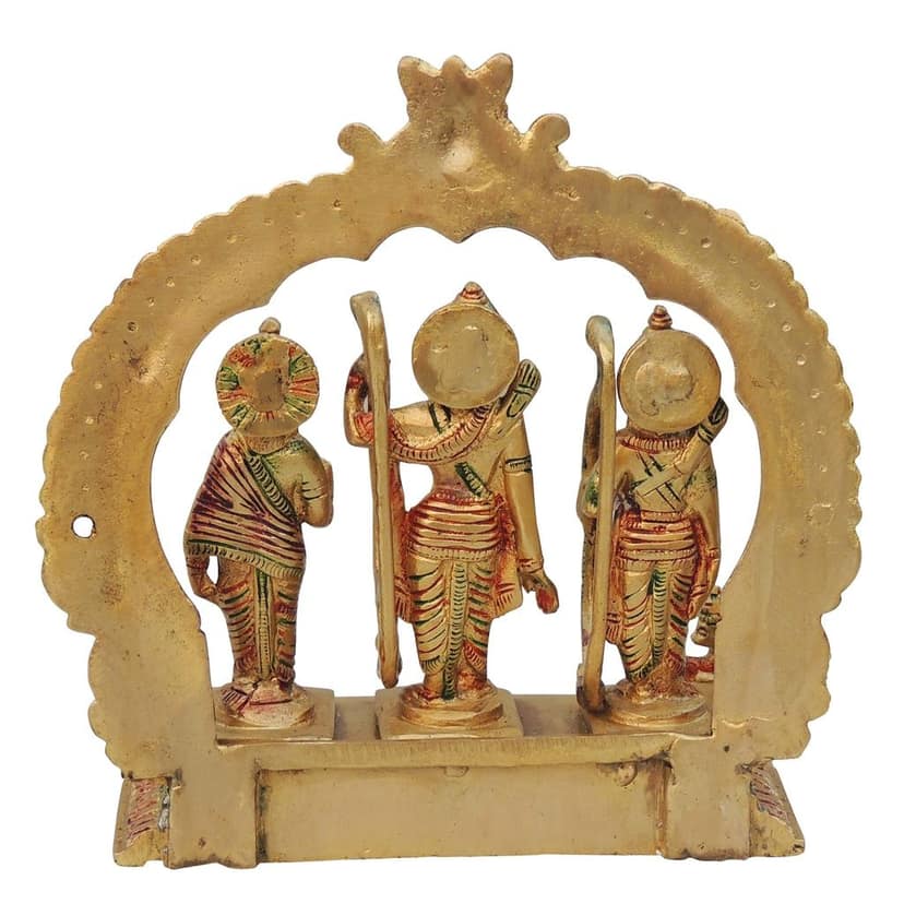 Brass Ram Darbar Same Base Idol | Ram Parivar Murti for Worship, Height : 9.5 Inch (BSMAS131 X) view 3