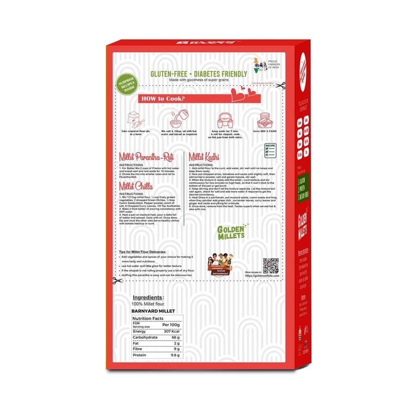 Golden millets Barnyard millet flour (500gm,Pack of 2) view 2