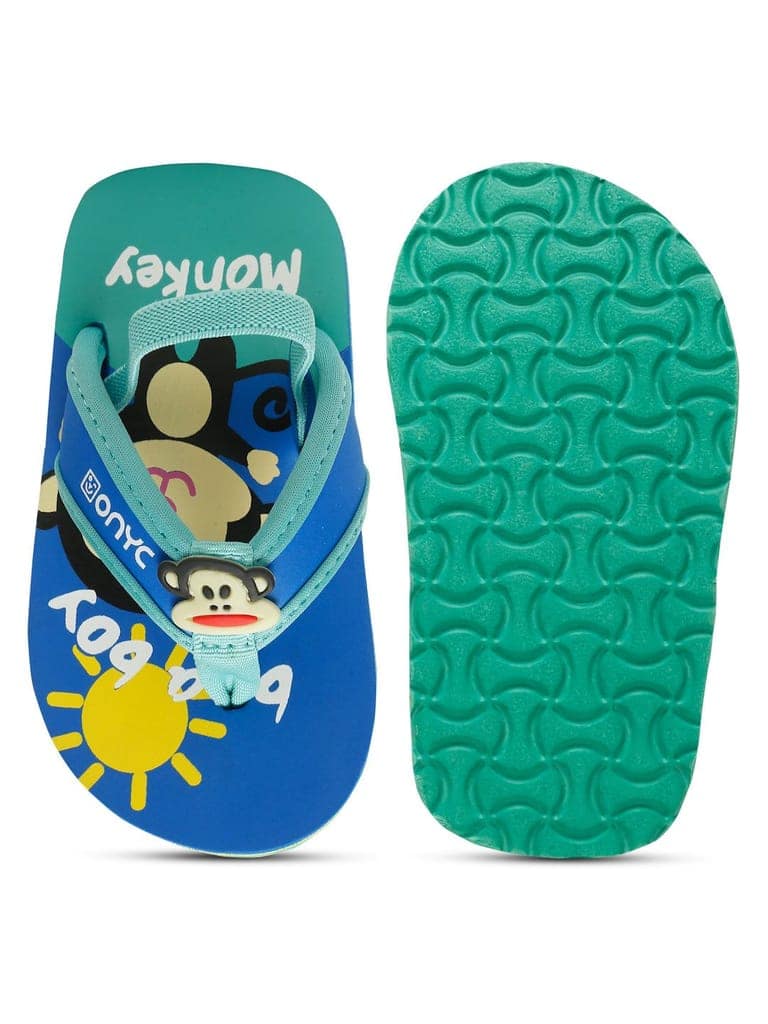 Premium Monkey V-Shape Flip-flops With Adjustable BackSupport - Blue (Unisex) view 9