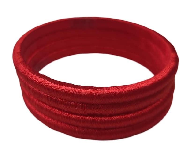 Red Silk Thread Bangle Set of 4 for Women and Girls