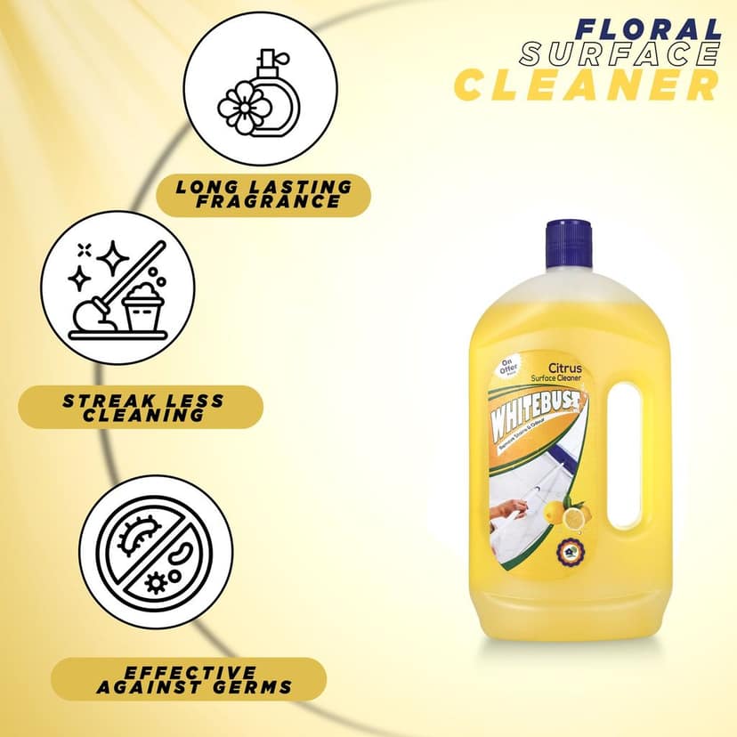 Whitebust Floor Cleaner Floral,Citrus & Jasmine Fragrance 975ml Pack of 3 view 5