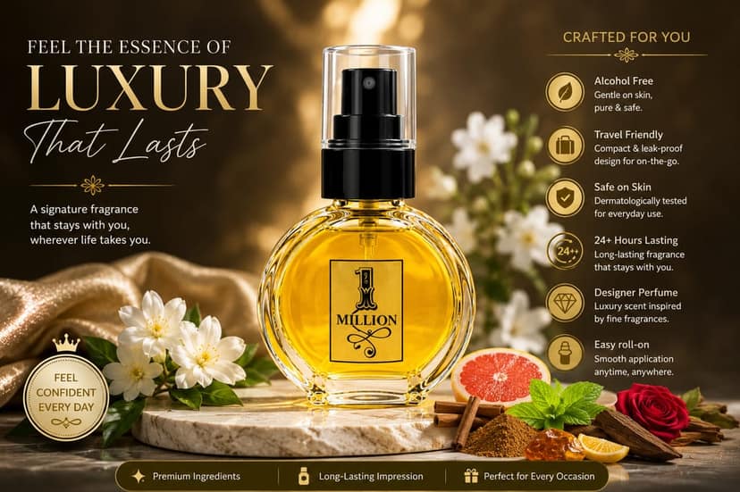 Elegantra Million Pocket Perfume for Men & Women 12ml Pack of 1 | Long Lasting Attar Perfume | Alcohol-Free Concentrated Fragrance Oil | Travel-Friendly Designer Pocket Perfume view 7