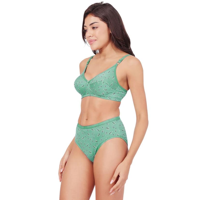 Bodycare Women's Assorted Prints Combed Cotton Bra & Panty Set 6450C view 2
