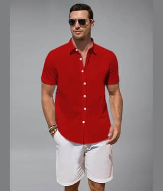 BHUVIKOO Cotton Blend Slim Fit Solids Half Sleeves Men's Casual Shirt - White ( Pack of 1 )