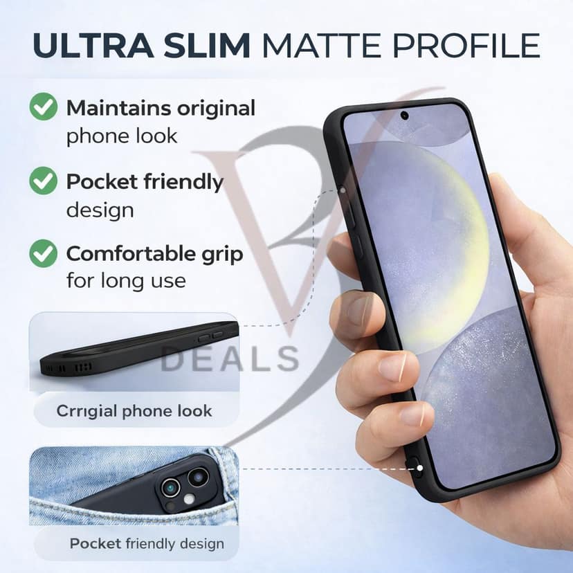 V3Deals Compatible with Samsung Galaxy M06 / F06 (5G) Silicone Mobile Cover | Camera Bump Protection & Inner Velvet Fabric Lining | Ultra Slim Matte Soft Rubberised Case Cover view 6