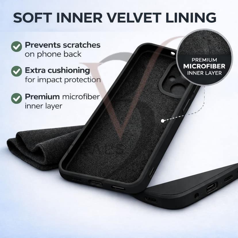 V3Deals Compatible with Samsung Galaxy M06 / F06 (5G) Silicone Mobile Cover | Camera Bump Protection & Inner Velvet Fabric Lining | Ultra Slim Matte Soft Rubberised Case Cover view 7