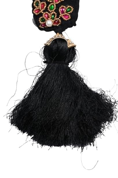 Black Beaded Tassel Hair Braid view 4