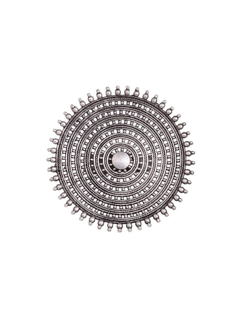 Oxidised Siver Plated Cocktail Finger Ring view 5