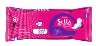Sella Dry Feel XL Sanitary Pads with SAP Gel Technology, 12 Hr Protection, 6 Count