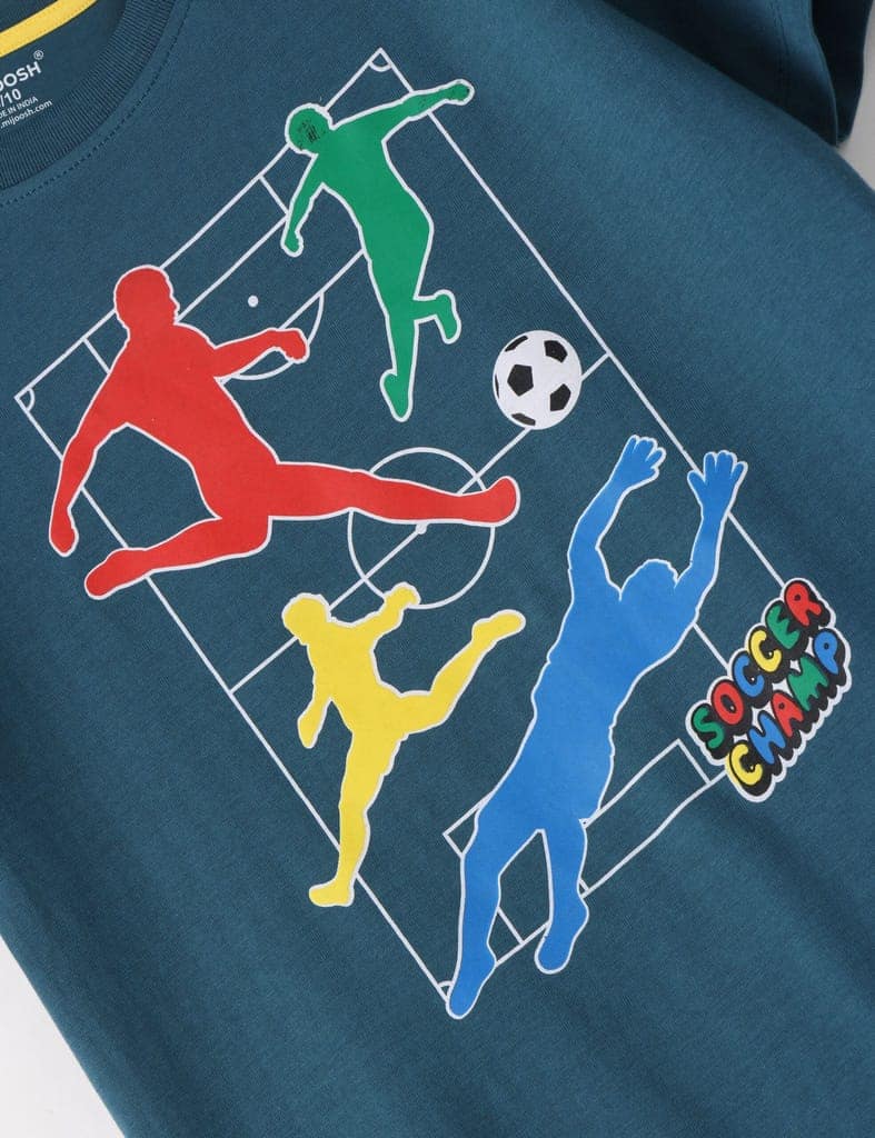 Boys T-Shirt Fiery Red / Blue Coral, Soft Cotton, Ages 7-14 (2pcs pack) view 5