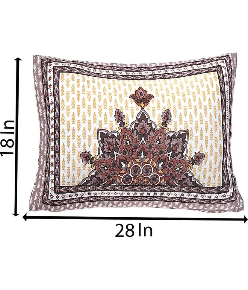 AJ Home - Pack of 2 Cotton Abstract Standard Size Pillow Cover ( 71.12 cm(28) x 45.72 cm(18) ) - Brown view 2