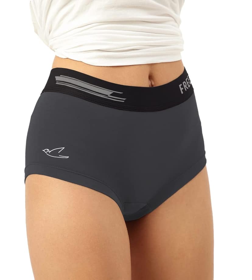 Freecultr Women's Underwear Antibacterial Micromodal Airsoft | Boxer Brief - Non-Itch, No Chafing, Sweat-Proof Comfort Pack of 1-Ash Grey view 2