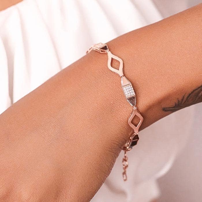 Rose Gold Queen Link Bracelet view 2