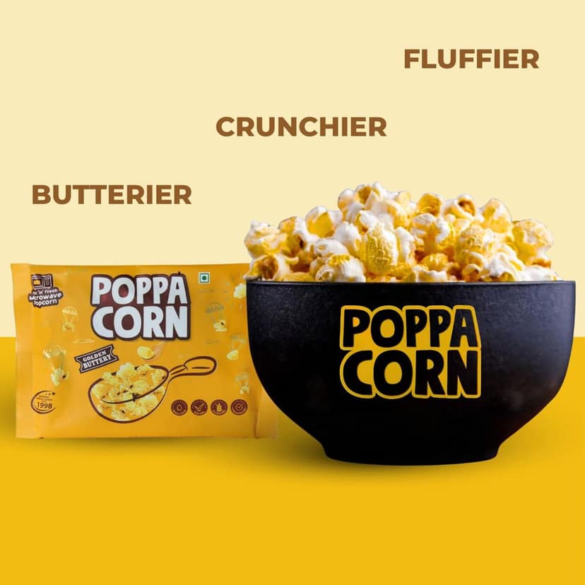 Poppacorn Microwave Popcorn 660gms | Imported Raw Maize | Popcorn Kernels 33gx20 pouches | Ready to Cook | High Expansion | Homemade Healthy Snack | Golden Buttery Popcorn | Pack of 20 (660, Golden Buttery) view 5