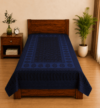 Hand Block Bagh Cotton Single Bedsheet