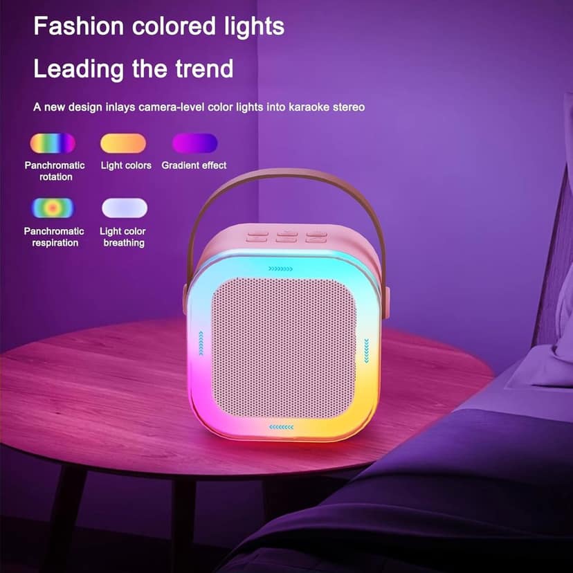Mini Karaoke Machine for Kids,Portable Bluetooth Speaker with Wireless Microphone, Speaker with Mic for kids view 5