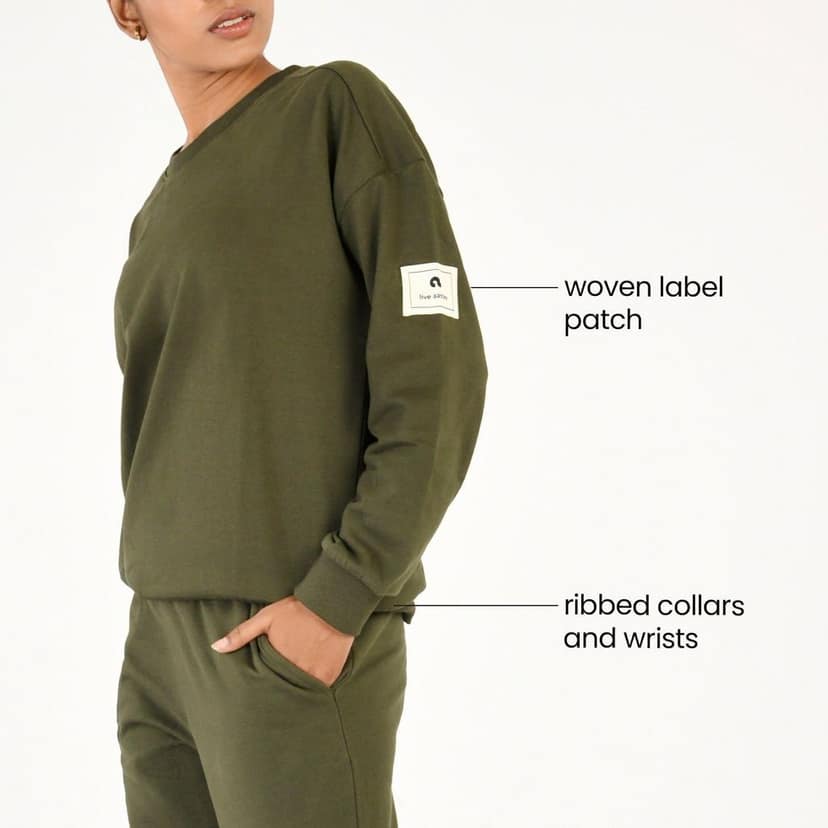Get Cosy Sweatshirt - Olive Green view 3