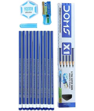 DOMS X1 X-Tra Super Dark Pencils (Pack of 10 x 5 Set) ()