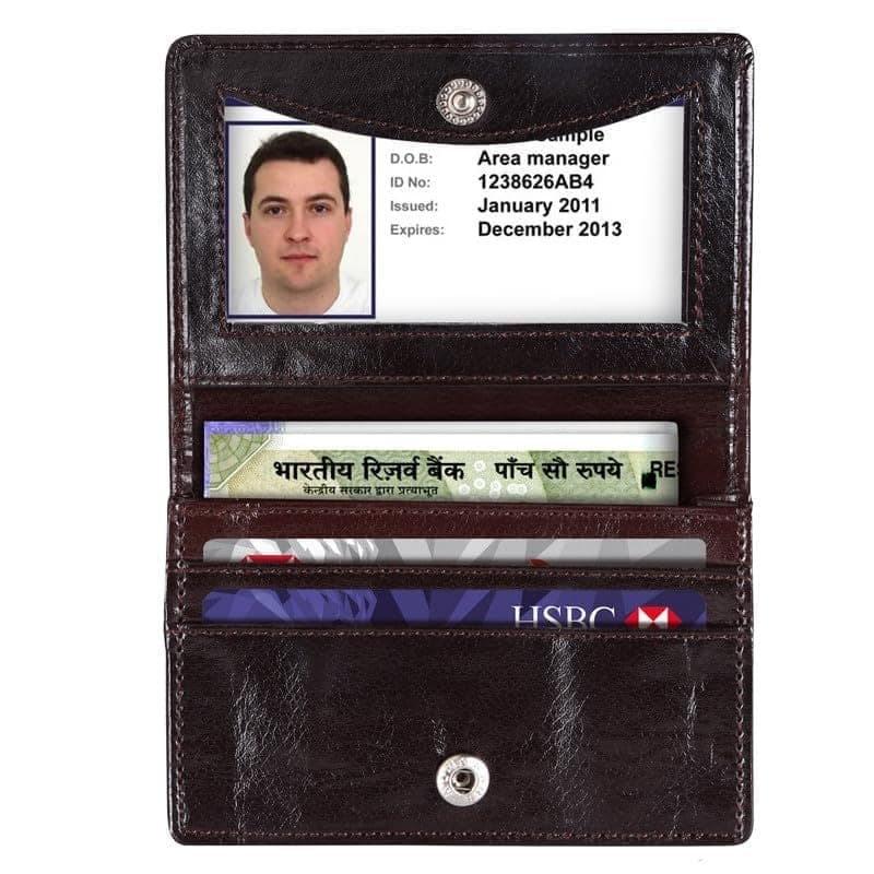 LOREM Mini Wallet for ID, Credit-Debit Card Holder & Currency with Push Button for Men & Women-UF view 5