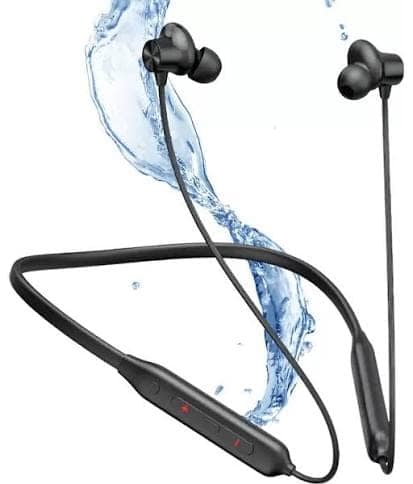 Wireless Bluetooth Neckband Earphones with Magnetic Earbuds, Black and Red