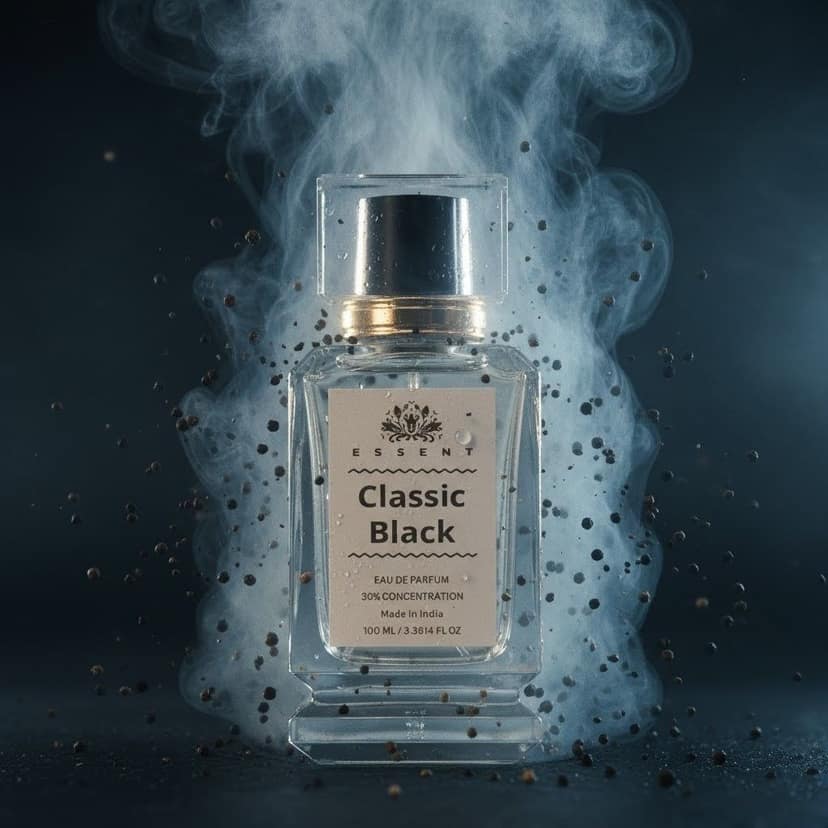 Essent Perfumes Classic Black For Him Eau de Parfum (EDP) – Powdery Woody Long Lasting Perfume – Men’s Fragrance view 3