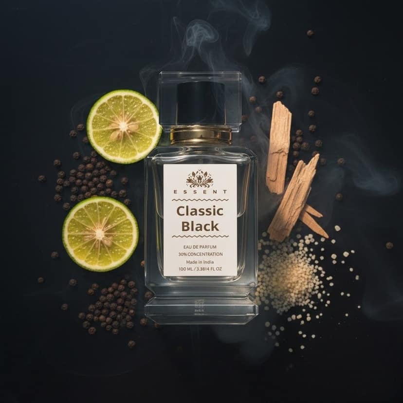 Essent Perfumes Classic Black For Him Eau de Parfum (EDP) – Powdery Woody Long Lasting Perfume – Men’s Fragrance view 4