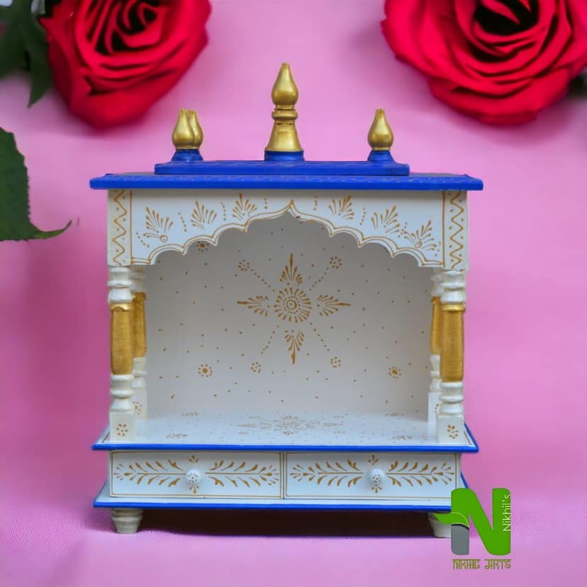 Wooden Temple Home Temple Pooja Mandir Pooja Mandap Temple for Home set 1 view 2