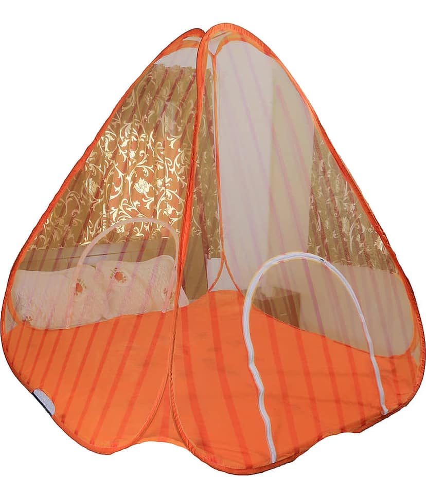 Riddhi Mosquito Net, Machardani Double Orange Stripes Mosquito Net, Machardani