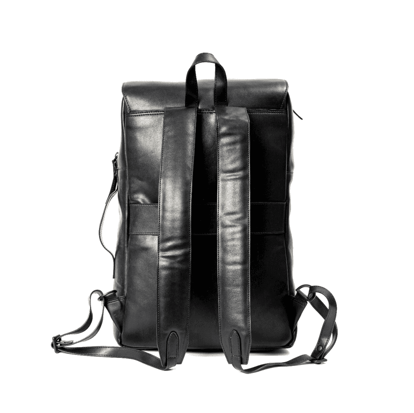 Arden Vegan Leather Backpack - Black view 6