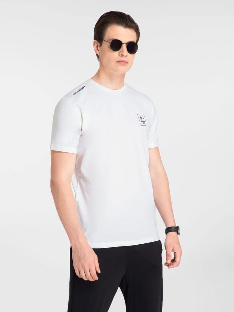 AH White Round Neck (Cotton) view 3
