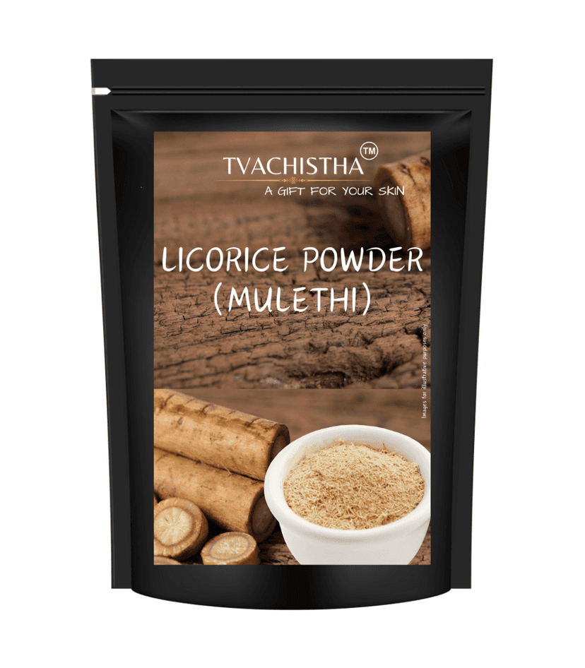 Tvachistha Mulethi Powder For Face, Hair, (100 Grams) Skin And Body | Licorice Powder For Skin | No Preservative | No Chemicals view 2
