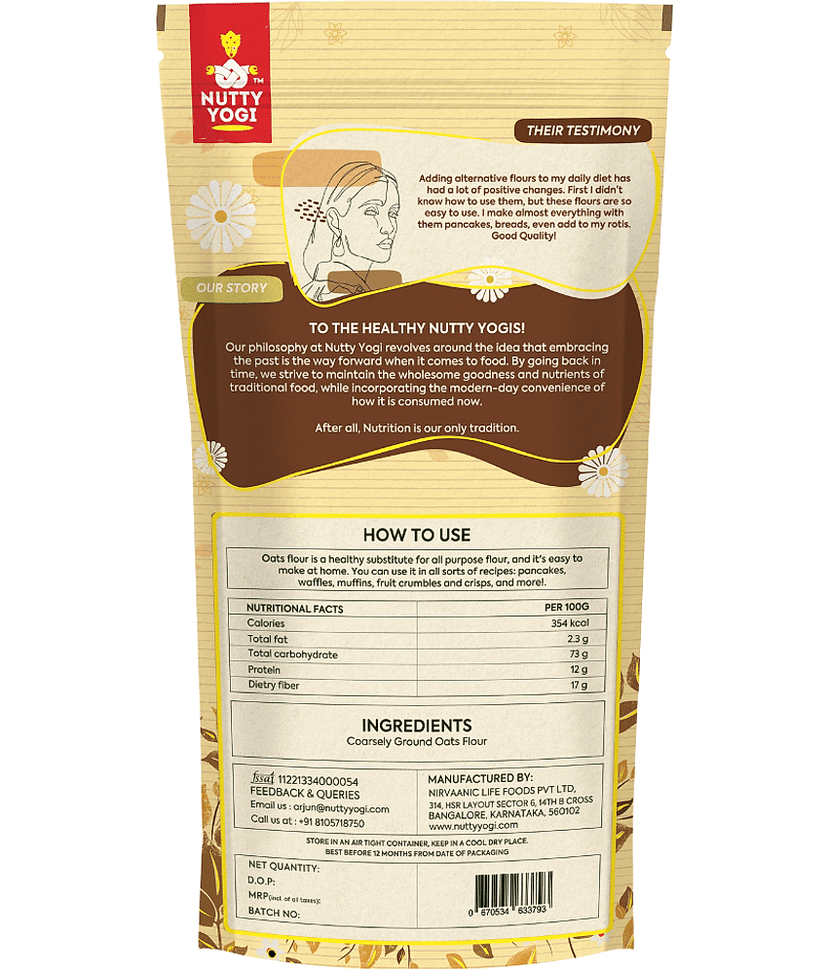 Nutty Yogi Oats Flour 400 gm view 2