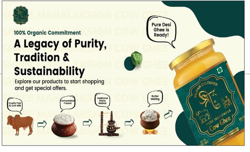 Pure A2 Cow Bilona Ghee Shree Ghritam (500ml) view 3