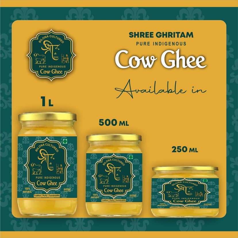 Pure A2 Cow Bilona Ghee Shree Ghritam (500ml) view 5