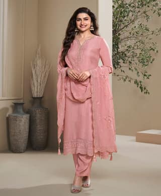 New Wedding Wear Crepe Silk Straight Suit for Women