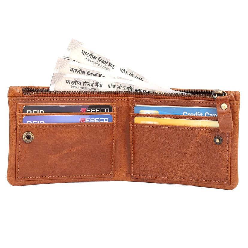 Vital King Men Trendy, Brown Genuine Leather RFID Wallet (6 Card Slots) view 3
