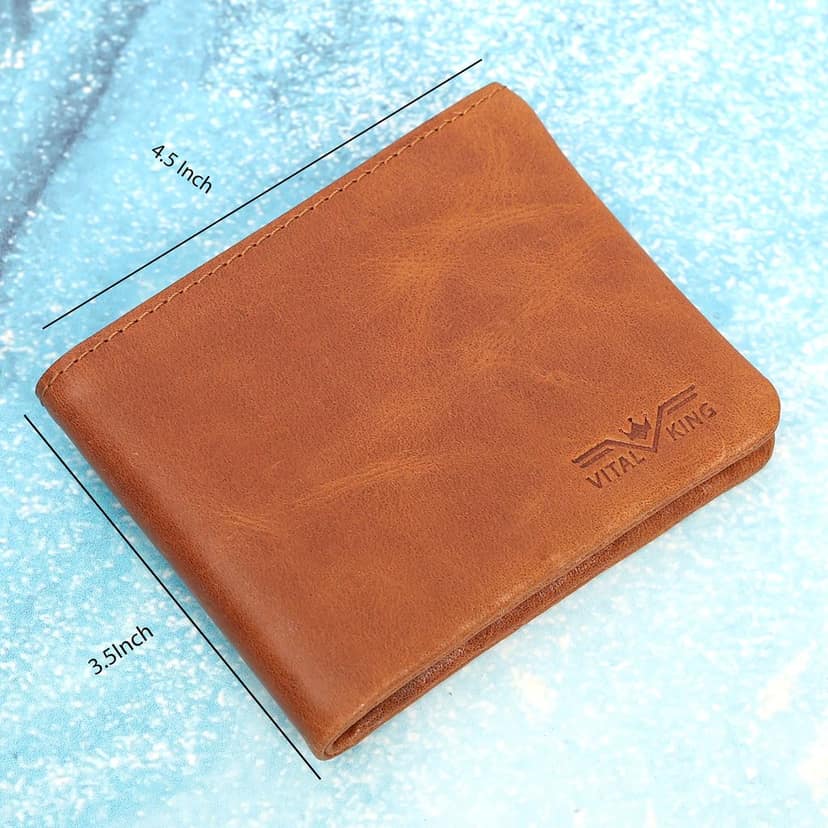 Vital King Men Trendy, Brown Genuine Leather RFID Wallet (6 Card Slots) view 5