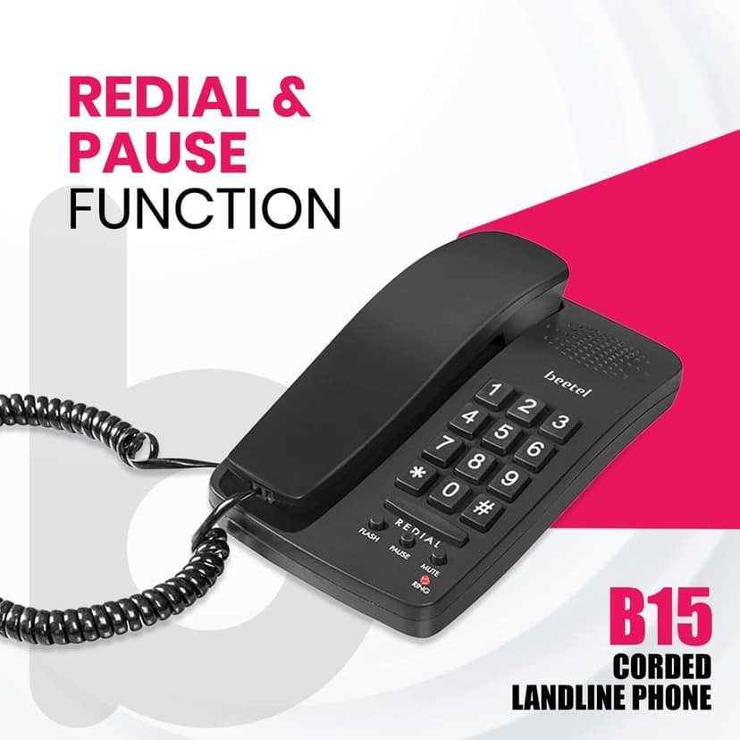 Beetel B15 Corded Landline Phone,Ringer Volume Control,LED Ring Indication,Wall/Desk Mountable,Bold Buttons Design,Clear Call Quality... view 2