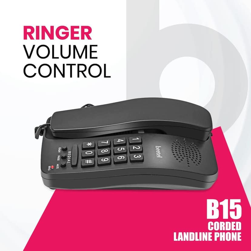 Beetel B15 Corded Landline Phone,Ringer Volume Control,LED Ring Indication,Wall/Desk Mountable,Bold Buttons Design,Clear Call Quality... view 4