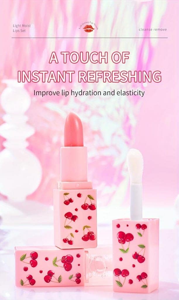 2IN1 Pack Lip Set - Moisturizing Lip Oil and Lip Balm for Glossy view 3
