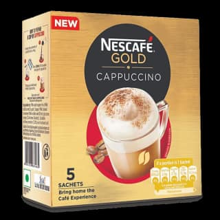 Nescafe Gold Cappuccino Instant Coffee Premix - Rich In Aroma & Flavour, 125 G (5 Sachets X 25 G Each)