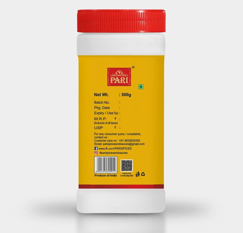 Pari Black Pepper Powder | Kali Mirch Powder | Gol Mirch Powder | Handpicked and Clean | Indian Spices | Chemical and Pesticides Free | Naturally Processed | (Pack of 1 x 500g Jar) view 4